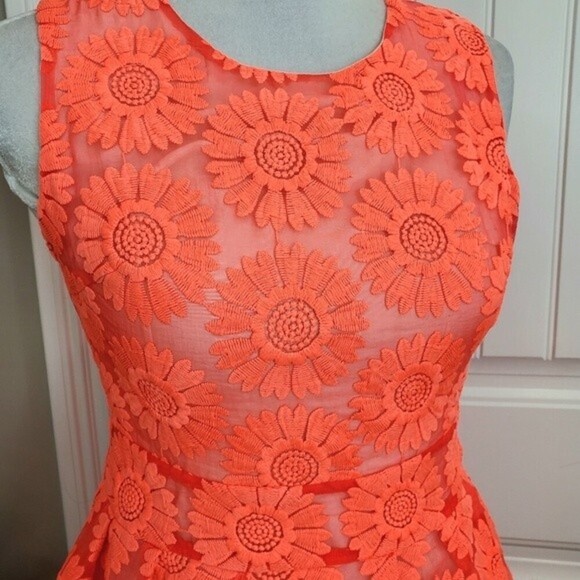 Altar'd State Orange Lace Dress with Lining sz XS - Picture 3 of 11